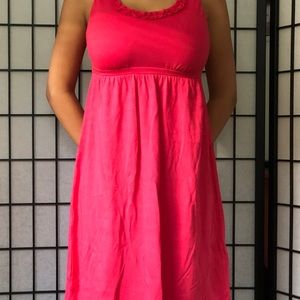 Ann Taylor LOFT pink tie ruffle dress